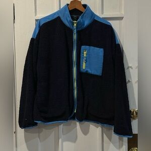 J. Crew Blue and Black Puffer Jacket